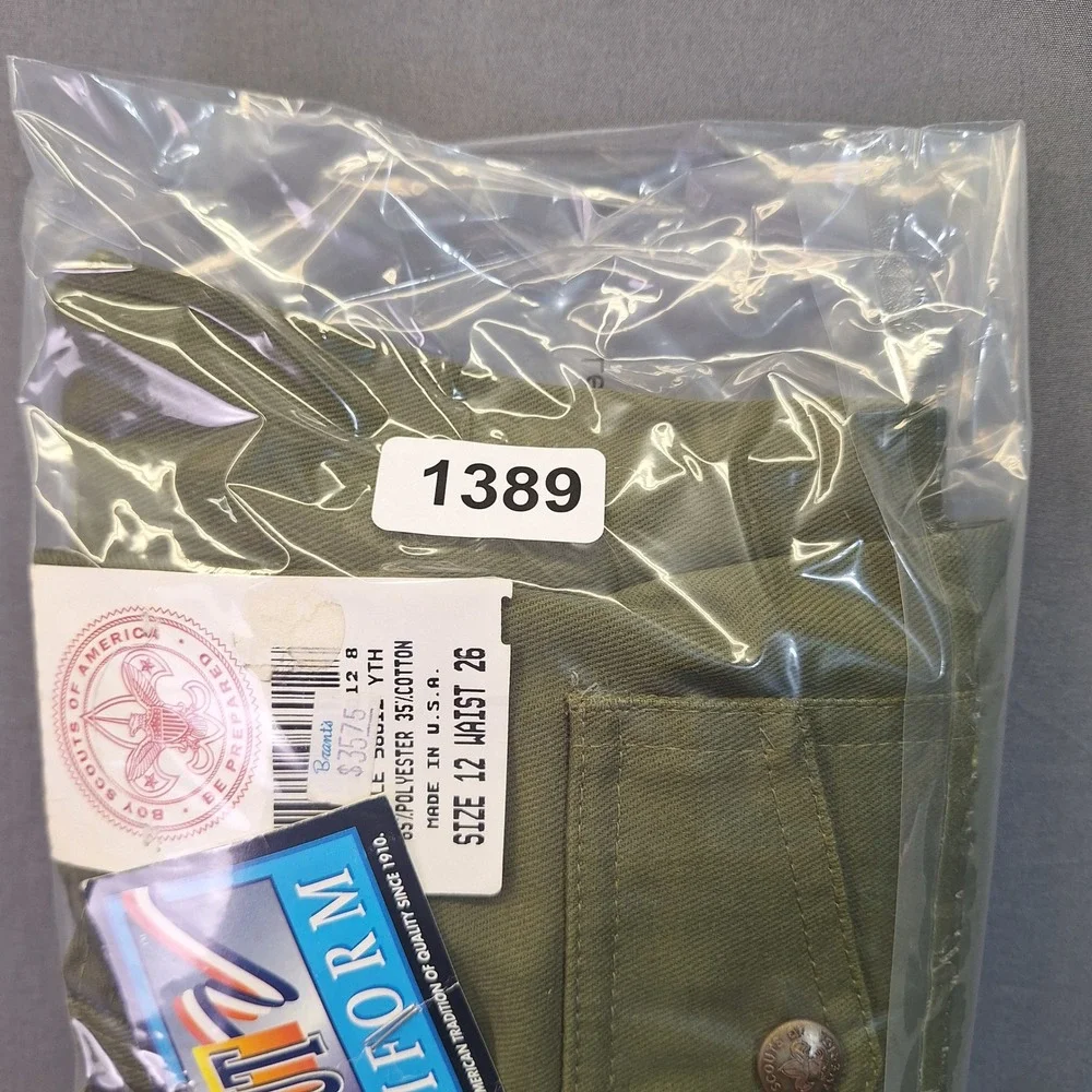 Boy Scouts of America BSA Uniform Pants Olive Green Size 12 Waist 26 Vintage USA